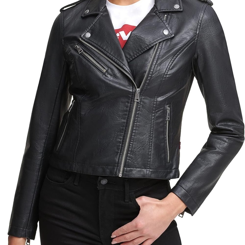Levi's Women's Classic Black Leather Biker Jacket